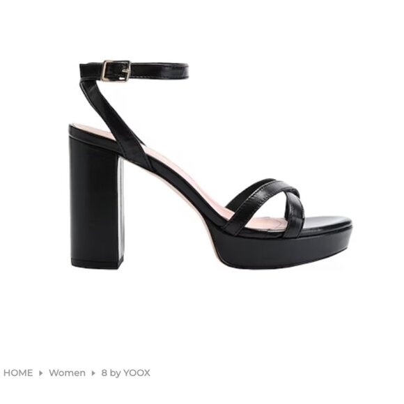 100% Leather Italy 39 Wide size 9 Platform Pump Sandal Ankle Strap BOX open toe - Picture 1 of 6